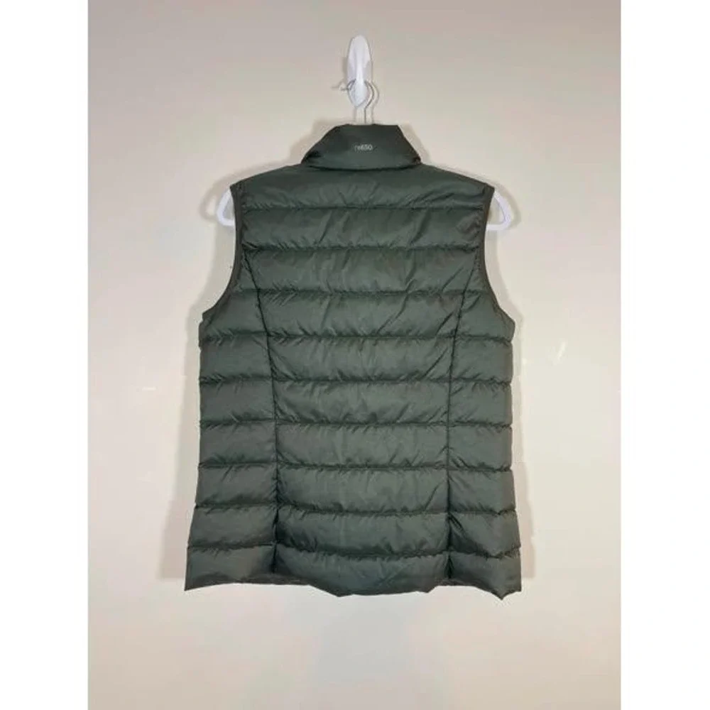 Eddie Bauer EB650 Down Puffer Vest Wms Large Olive Green Full Zip Lightweight